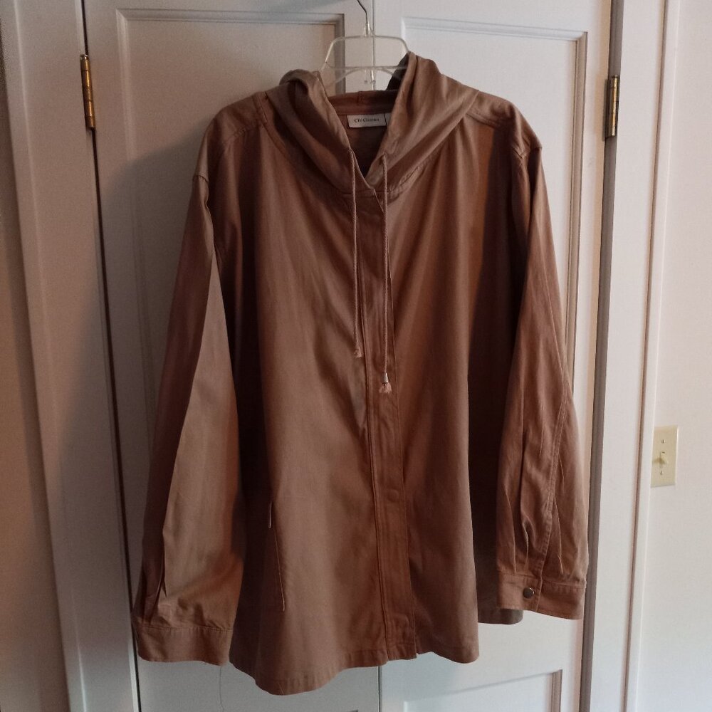 Women's CW Classics 4X Jacket Cotton Coat Zip Snaps w/ Hood Pockets Spring Fall